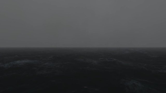 Lightning storm at sea