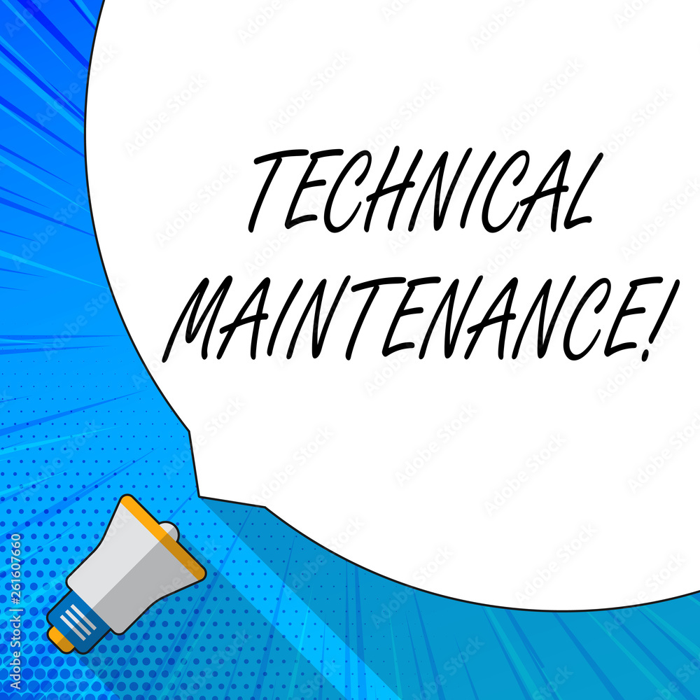 Poster writing note showing technical maintenance. business concept for functional checks or replacing of n