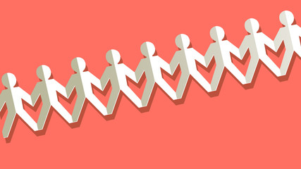 Paper fellows white on a Coral color background