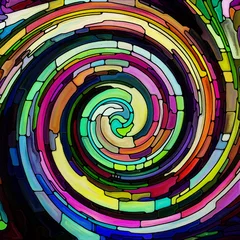 Selbstklebende Fototapeten Visualization of Spiral Color © agsandrew