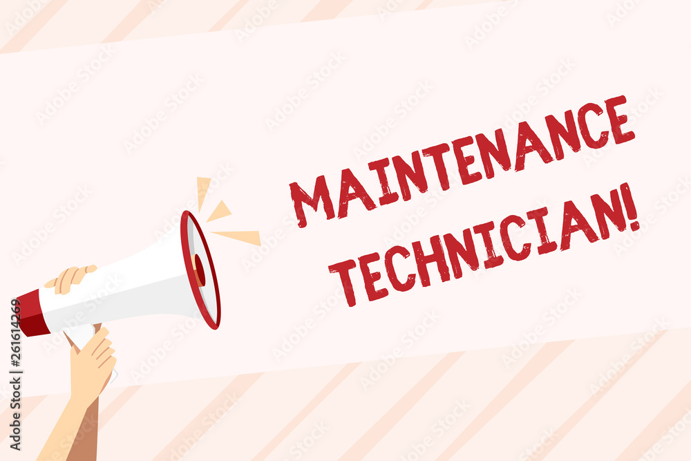 Poster conceptual hand writing showing maintenance technician. concept meaning troubleshoot and maintain pr