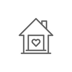 mothers day house outline icon. Element of mothers day illustration icon. Signs and symbols can be used for web, logo, mobile app, UI, UX