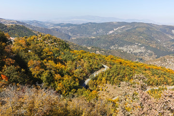 Fototapeta premium Amazing Autumn landscape of Ruen Mountain - northern part of Vlahina Mountain, Kyustendil Region, Bulgaria