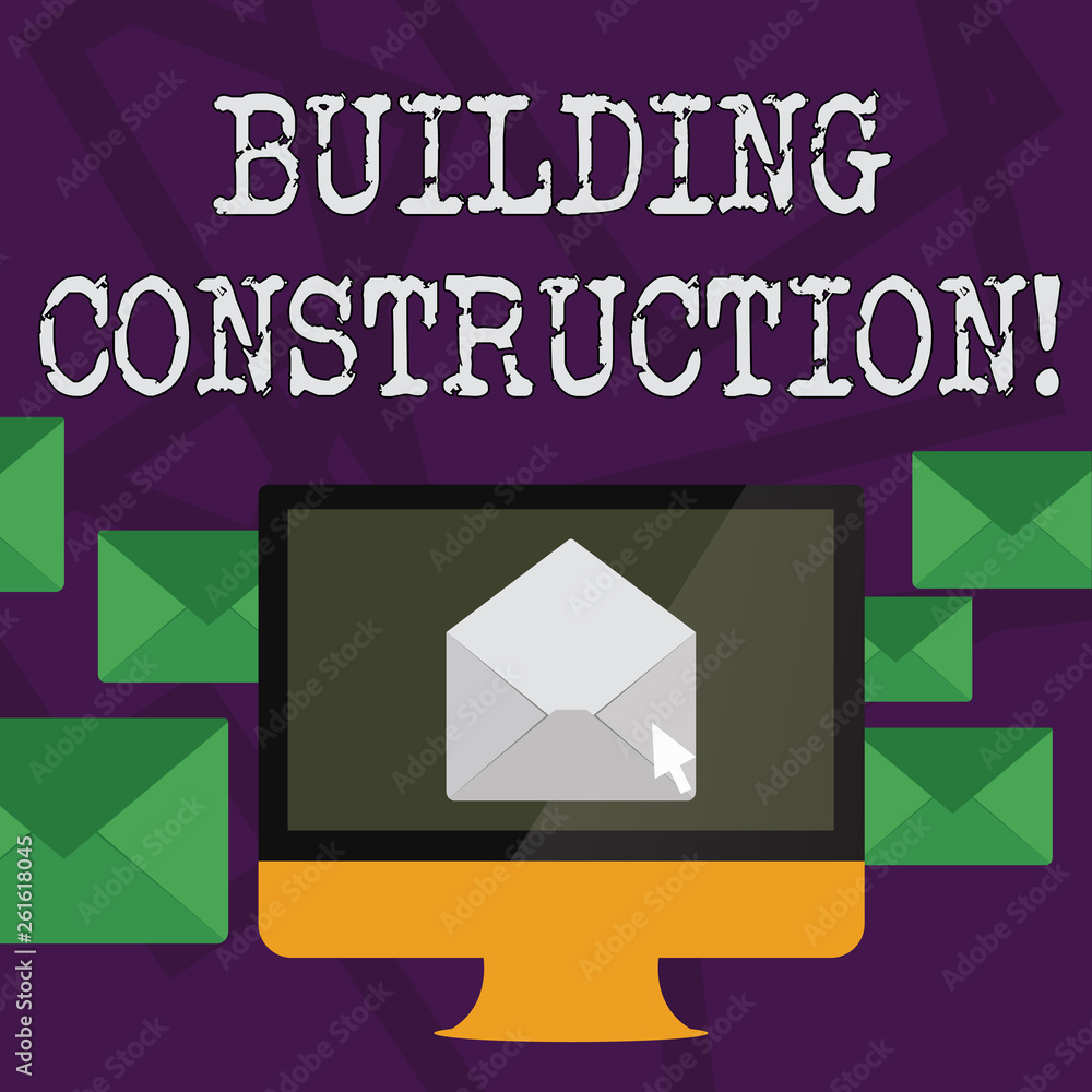Poster conceptual hand writing showing building construction. concept meaning process of adding structure t