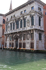 Naklejka premium Venice Venezia Italy 2019 march city view from ship. Renaissance Buildings in sea