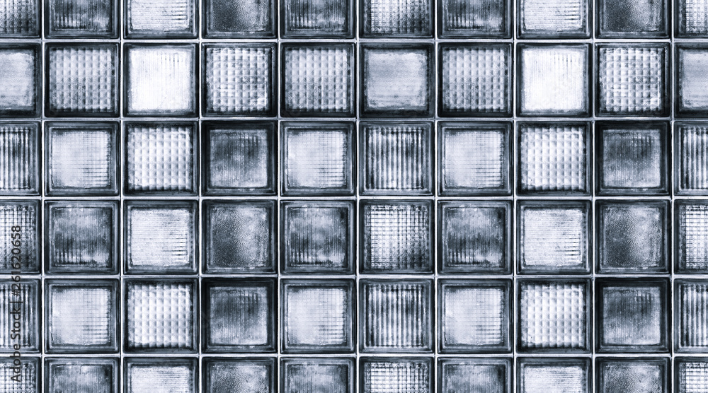 Aufkleber seamless abstract textured pattern background of transparent dark blue glass cubes in vintage retro 