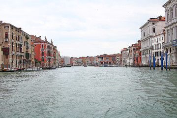 Venice Venezia Italy 2019 march city view from ship. Renaissance Buildings in sea