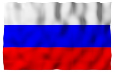 Fototapeta premium Waving flag of the Russian Federation. The National. State symbol of the Russia. 3D illustration