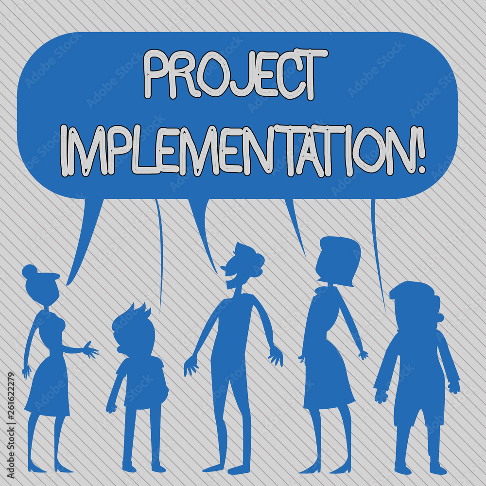 Poster text sign showing project implementation. business photo showcasing phase where visions and plans be