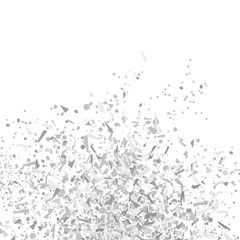 Naklejka premium Multicolored monochrome confetti on isolated white background. Geometric holiday texture with glitters. Image for banners. Black and white illustration
