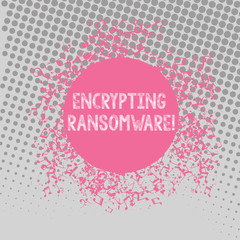 Text sign showing Encrypting Ransomware. Business photo text malware that limits users from accessing their system Disarrayed and Jumbled Musical Notes Icon Surrounding Blank Colorful Circle