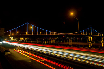 Fototapeta na wymiar Night bridge Kiev