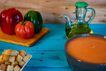 View of gazpacho, a typical Spanish meal