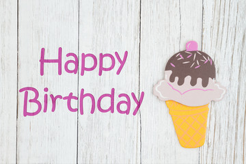 Happy Birthday card with ice cream