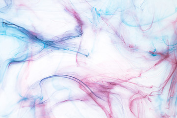 Obraz premium Colorful alcohol ink texture with abstract washes and paint stains on the white paper background. 