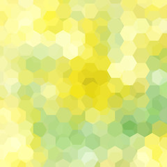 Fototapeta na wymiar Geometric pattern, vector background with hexagons in pastel yellow, green, white  tones. Illustration pattern
