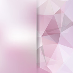 Abstract geometric style pastel pink background. Blur background with glass. Vector illustration