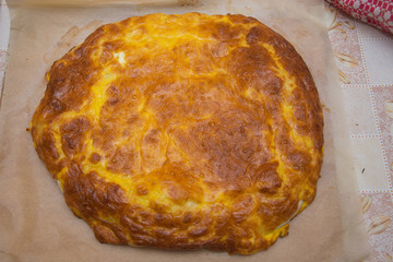 egg and cheese pie ,traditional from, Romania, Bistrita,Milas