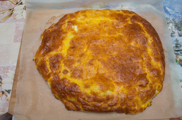 egg and cheese pie ,traditional from, Romania, Bistrita,Milas