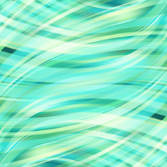 Vector illustration of green abstract background with blurred light curved lines. Vector illustration.