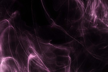 Pink foggy paper textures on black background, smoky effect for photos and artworks. Chaotic abstract background.