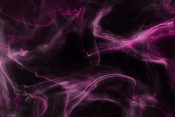 Pink foggy paper textures on black background, smoky effect for photos and artworks. Chaotic abstract background.