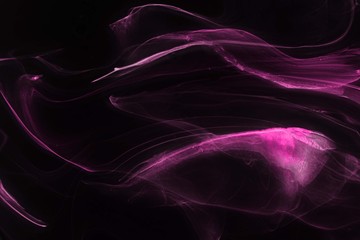 Pink foggy paper textures on black background, smoky effect for photos and artworks. Chaotic abstract background.