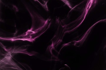 Pink foggy paper textures on black background, smoky effect for photos and artworks. Chaotic abstract background.