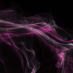 Pink foggy paper textures on black background, smoky effect for photos and artworks. Chaotic abstract background.