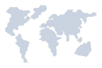 Dots world map on white background. Vector illustration
