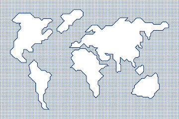 Dots world map on white background. Vector illustration