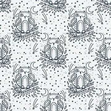 Seamless cute childish pattern with hand drawn cute animals. Creative doodle kids texture for fabric, wrapping, textile, wallpaper, prints, apparel