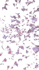 Flying euro banknotes isolated on a white background. Money is flying in the air. 500 EURO in color. 3D illustration