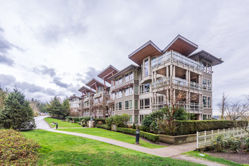 Modern apartment buildings in Vancouver, British Columbia, Canada.