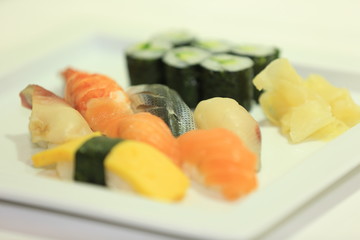 sushi on a plate