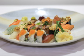 sushi on a plate
