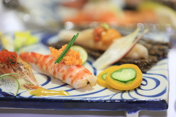 sushi on plate
