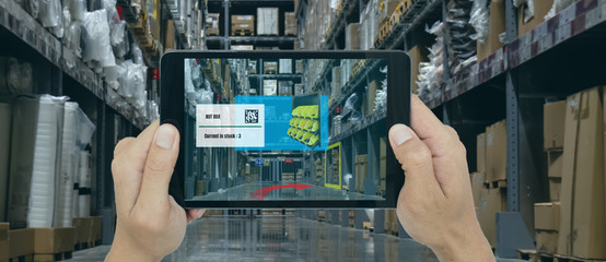 smart retail concept, A customer can check what data of real time insights into shelf status which...