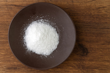 mineral diet: a lot of sea rock salt (sodium chloride) on the table
