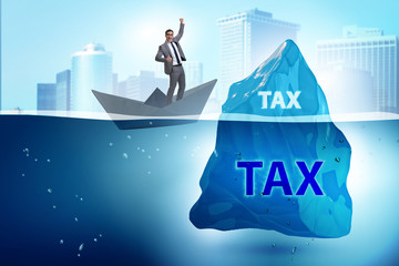 Tax payment concept with iceberg