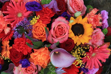 Bright colored flower bouquet