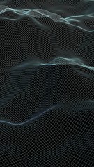 Abstract landscape background. Cyberspace gray grid. hi tech network. 3D illustration