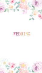 Beautiful watercolor rose peony flower