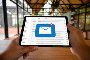 Mail Communication Connection message to mailing contacts phone Global Letters Concept