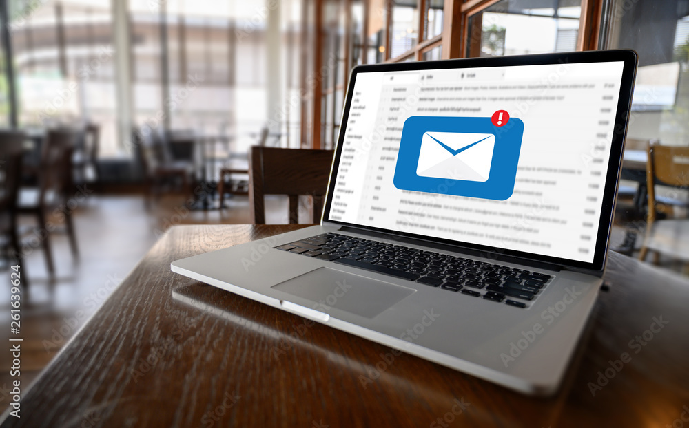 Aufkleber mail communication connection message to mailing contacts phone global letters concept