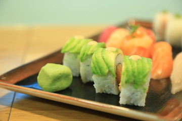sushi on a plate