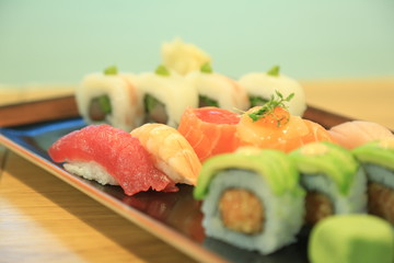sushi on a plate