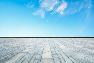 Empty square floor and beautiful sky clouds landscape