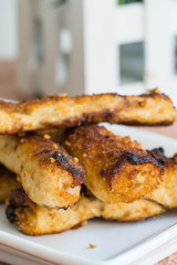 homemade pretzel sticks with chocolate or cream cheese filling inside