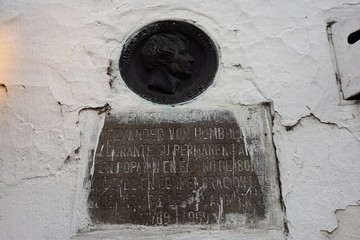 Alexander von Humboldt Memorial Plaque outside the House he stayed in during his Visit to Popayán,...